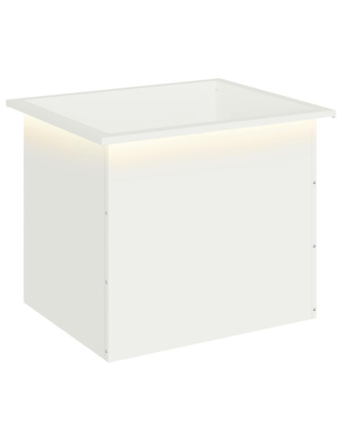 Fioriera da giardino con LED Bianco 50 x 60 x 48 cm Acciaio