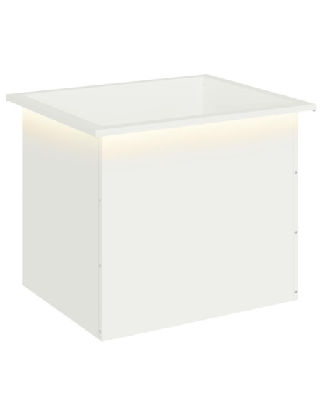 Fioriera da giardino con LED Bianco 50 x 60 x 48 cm Acciaio