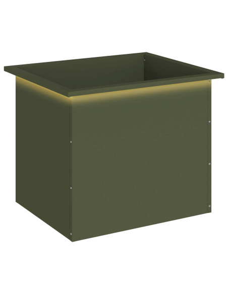 Fioriera da giardino con LED Verde Oliva 50 x 60 x 48 cm