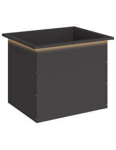 Fioriera da giardino con LED Nero 50 x 60 x 48 cm Acciaio 2