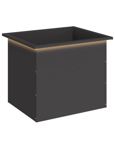 Fioriera da giardino con LED Nero 50 x 60 x 48 cm Acciaio