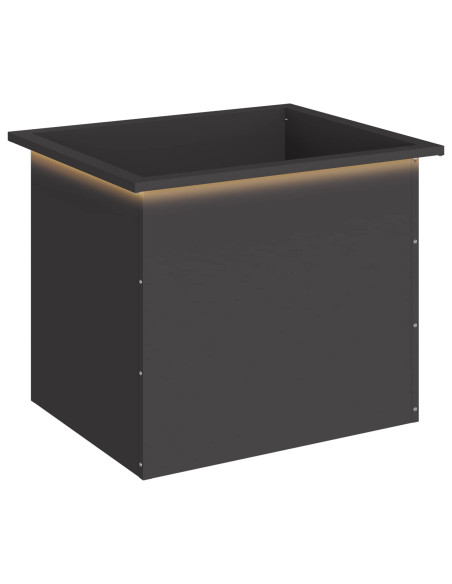Fioriera da giardino con LED Nero 50 x 60 x 48 cm Acciaio