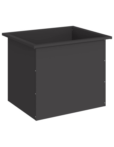 Fioriera da giardino con LED Nero 50 x 60 x 48 cm Acciaio