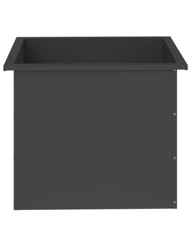 Fioriera da giardino con LED Nero 50 x 60 x 48 cm Acciaio