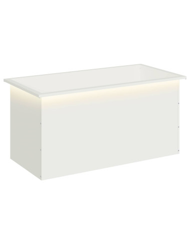 Fioriera da giardino con LED Bianco 50 x 100 x 48 cm Acciaio