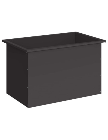 Fioriera da giardino con LED Nero 50 x 80 x 48 cm Acciaio