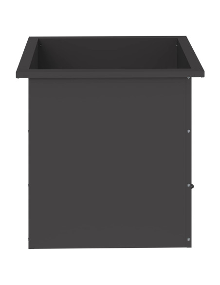 Fioriera da giardino con LED 2 pz Nero 50 x 50 x 48 cm Acciaio