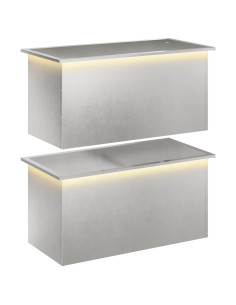 Fioriera da giardino con LED 2 pz Argento 50 x 100 x 48 cm 2