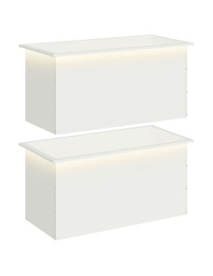 Fioriera da giardino con LED 2 pz Bianco 50 x 100 x 48 cm 2