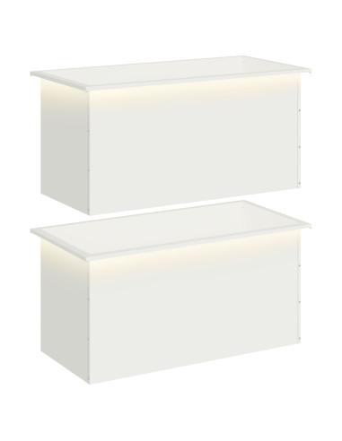 Fioriera da giardino con LED 2 pz Bianco 50 x 100 x 48 cm