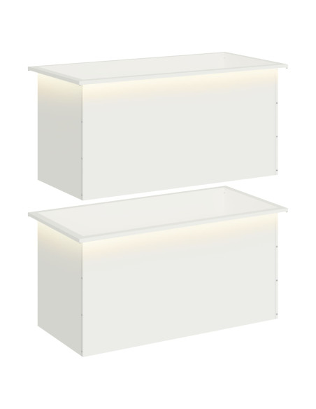 Fioriera da giardino con LED 2 pz Bianco 50 x 100 x 48 cm