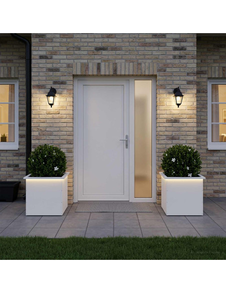 Fioriera da giardino con LED 2 pz Bianco 50 x 50 x 48 cm