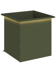 Fioriera da giardino con LED Verde Oliva 50 x 50 x 48 cm 2