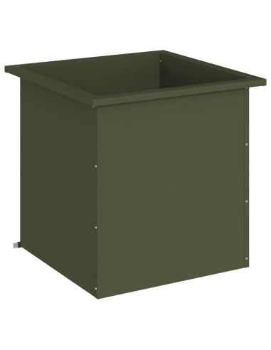 Fioriera da giardino con LED Verde Oliva 50 x 50 x 48 cm