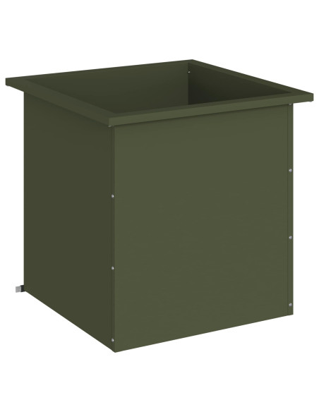 Fioriera da giardino con LED Verde Oliva 50 x 50 x 48 cm
