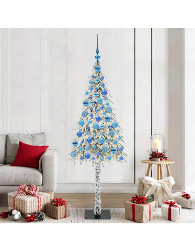 Albero di Natale con 300 LED Bianco 180 cm PE e Acciaio