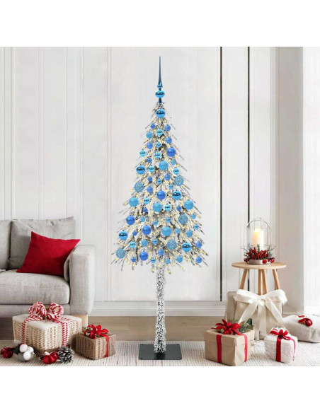 Albero di Natale con 300 LED Bianco 180 cm PE e Acciaio