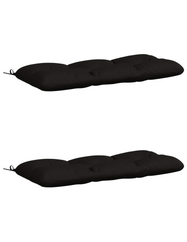 Cuscini per Panchina a 2 Pezzi VIANEN 100% Poliestere Nero