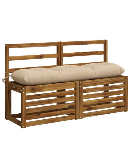 Cuscini per Panchina a 2 Pezzi VIANEN 100% Poliestere Crema