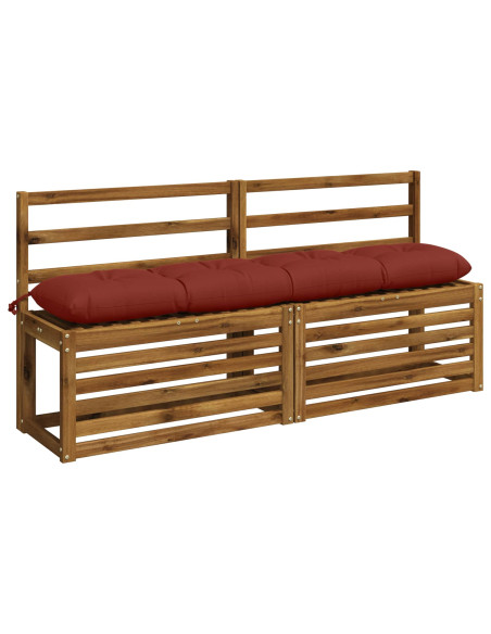 Cuscini per Panchina a 2 Pezzi VIANEN 100% Poliestere Rosso