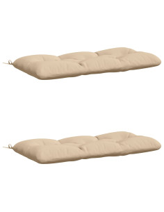 Cuscini per Panchina a 2 Pezzi VIANEN 100% Poliestere Crema 2