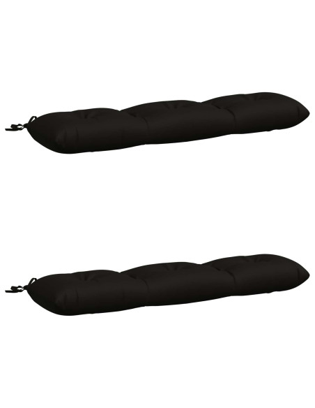 Cuscini per Panchina a 2 Pezzi VIANEN 100% Poliestere Nero