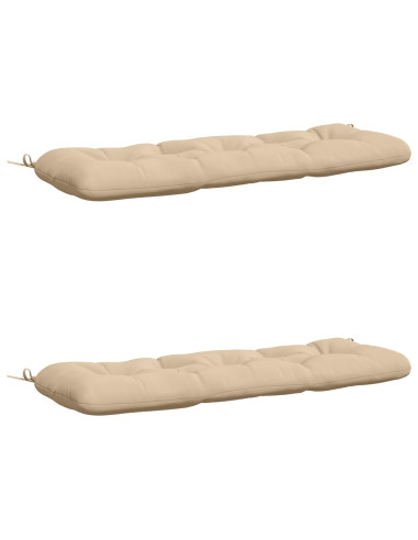 Cuscini per Panchina a 2 Pezzi VIANEN 100% Poliestere Crema