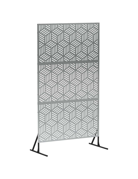 Schermo per Privacy 100 x 50 x 180 cm Acciaio zincato Argento