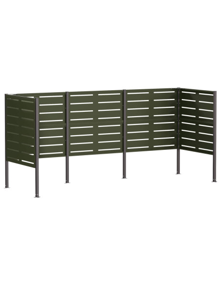 Schermo per bidone della spazzatura 249 x 85 x 113 cm Acciaio