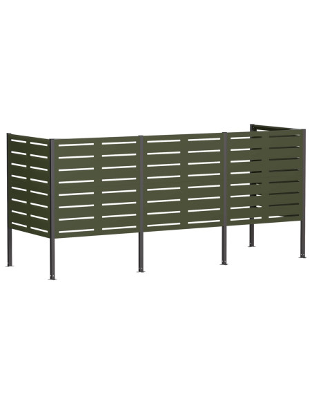 Schermo per bidone della spazzatura 249 x 85 x 113 cm Acciaio