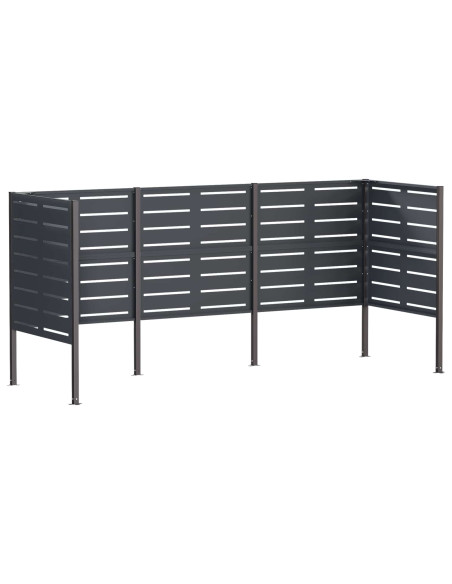 Schermo per bidone della spazzatura 249 x 85 x 113 cm Acciaio