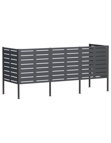 Schermo per bidone della spazzatura 249 x 85 x 113 cm Acciaio