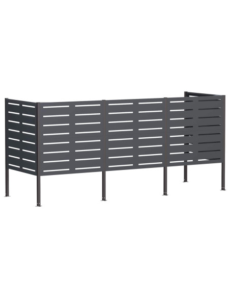Schermo per bidone della spazzatura 249 x 85 x 113 cm Acciaio