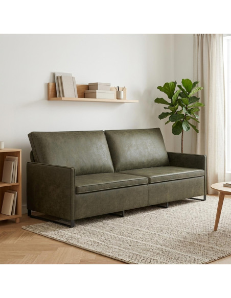 Divano a 3 posti Verde militare 220 x 81 x 82 cm