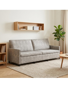 Divano a 3 posti Grigio Chiaro 220 x 81 x 82 cm