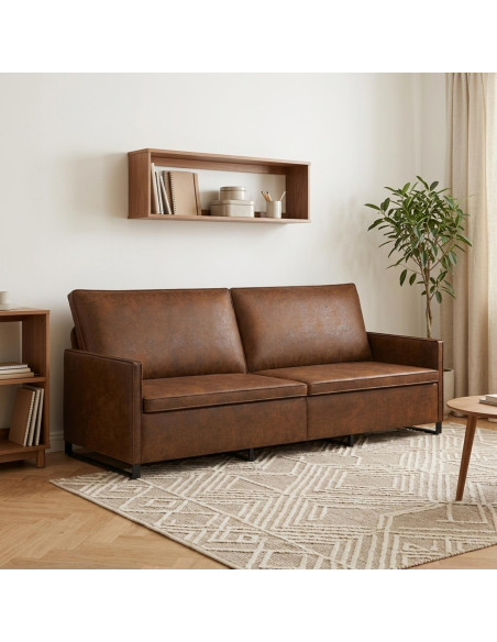 Divano a 3 posti Marrone 220 x 81 x 82 cm