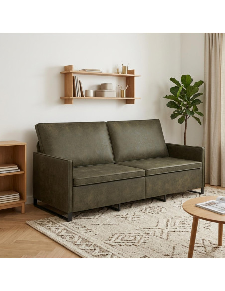 Divano a 3 posti Verde militare 190 x 81 x 82 cm