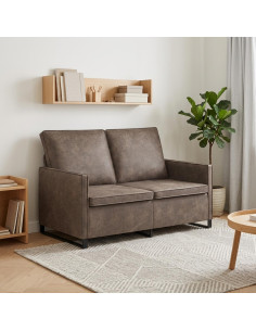 Divano a 2 posti Grigio Scuro 130 x 81 x 82 cm