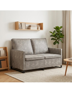 Divano a 2 posti Grigio Chiaro 130 x 81 x 82 cm