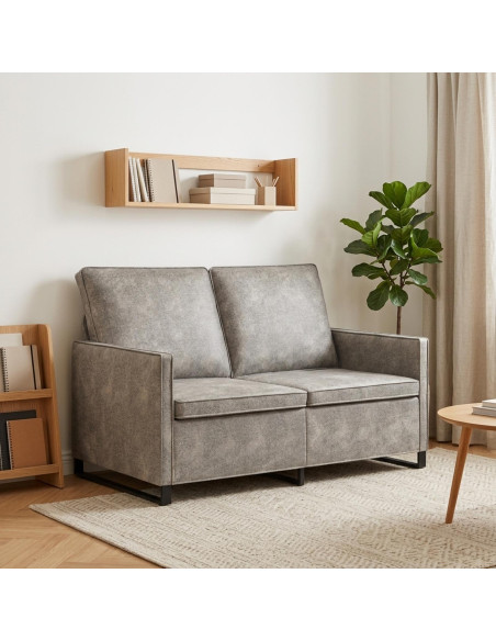 Divano a 2 posti Grigio Chiaro 130 x 81 x 82 cm