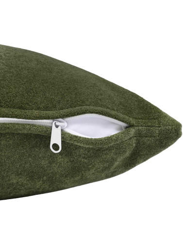 Cuscino con cuscino HEERLEN 2 pz Verde Fleece in microfibra