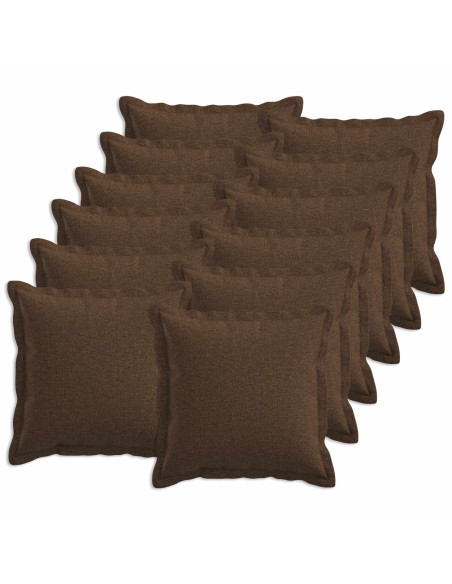 Federa 12 pcs HOUTEN Marrone 50 x 50 cm Lino
