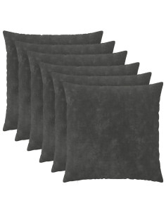 Federa 6 pcs HEERLEN Antracite 70 x 70 cm Fleece in microfibra