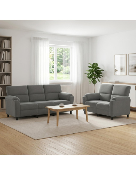 Set di divani 2 pcs Grigio Scuro Velluto