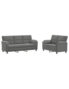Set di divani 2 pcs Grigio Scuro Velluto 2