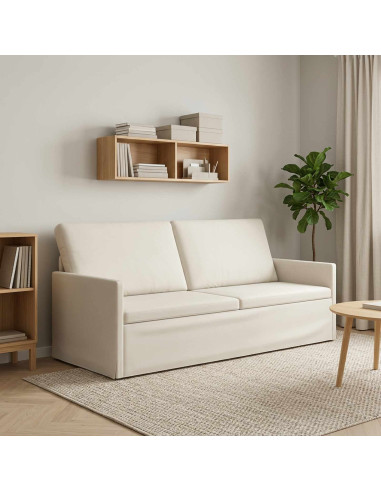 Divano a 3 posti Crema 190 x 81 x 82 cm Velluto (V)