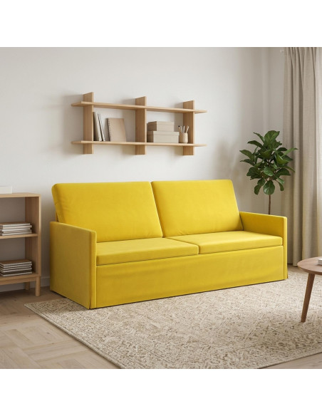 Divano a 3 posti Giallo 190 x 81 x 82 cm Velluto (V)