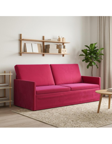 Divano a 3 posti Rosso Vino 190 x 81 x 82 cm Velluto (V)