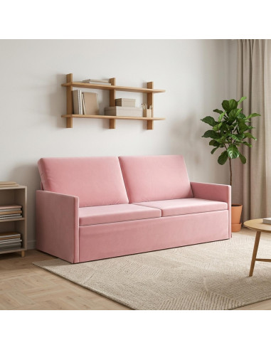 Divano a 3 posti Rosa 190 x 81 x 82 cm Velluto (V)