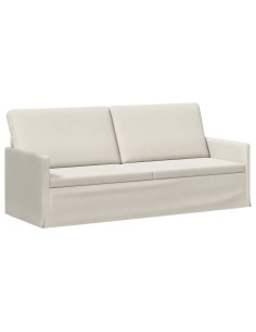 Divano a 3 posti Crema 190 x 81 x 82 cm Velluto (V) 2